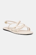 Tommy Hilfiger σανδάλια γυναικεία δερμάτινα FLAT STRAPPY SANDAL LTH μπεζ FW0FW09220