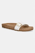Tommy Hilfiger klapki damskie skórzane TH CLASSIC CORK SANDAL PEARL LTH białe FW0FW09344