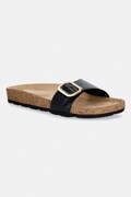 Tommy Hilfiger klapki damskie skórzane TH CLASSIC CORK SANDAL PEARL LTH czarne FW0FW09344
