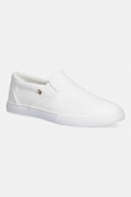 Tommy Hilfiger TH LOW PROFILE SLIP ON πάνινα sneakers Γυναικεία λευκά χαμηλά FW0FW09103