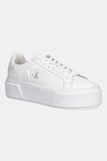 Calvin Klein sneakersy skórzane FLATFORM LACE UP LTH MG damskie kolor biały YW0YW01928