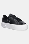 Calvin Klein sneakersy skórzane FLATFORM LACE UP LTH MG damskie kolor czarny YW0YW01928