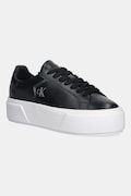 Calvin Klein sneakersy skórzane FLATFORM LACE UP LTH MG damskie kolor czarny YW0YW01928