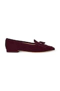 Semišové baleríny Lauren Ralph Lauren Londyn Klt červená farba, na plochom podpätku, 802P04175003