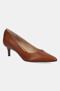 Lauren Ralph Lauren stilettos de piele Adrienne culoarea maro, pe toc jos, 802P09030002