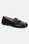 Lauren Ralph Lauren mokasyny skórzane Barnsbury damskie kolor czarny na płaskim obcasie 802P09040001