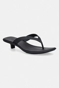 Calvin Klein șlapi pentru femei FLIP FLOP KITTEN HEEL THONG TPU negri HW0HW02965