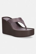 Calvin Klein japanke ženske kožne WEDGE 70 SNDL THONG LTH smeđe HW0HW02880