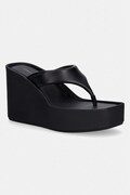 Calvin Klein japanke za žene od kože WEDGE 70 SNDL THONG LTH crne HW0HW02880