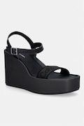 Calvin Klein σανδάλια σε σφήνα WEDGE 70 SNDL WEBBING LTH μαύρα HW0HW02882