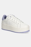 Шкіряні кросівки Tommy Jeans TJW FLATFORM ESS MU колір білий EN0EN02918