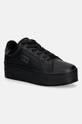 Шкіряні кросівки Tommy Jeans TJW FLATFORM ESS MU колір чорний EN0EN02918