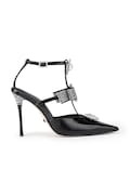 Kožne štikle Kurt Geiger London Bow Point Gladiator Court boja: crna, 5382300309