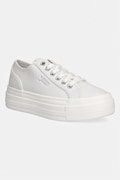 Tommy Jeans TJW FLATFORM SNEAKER LTR πάνινα sneakers Γυναικεία δερμάτινα λευκά χαμηλά EN0EN02964