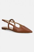 Δερμάτινες μπαλαρίνες MICHAEL Michael Kors Dina Flex Sling Flat χρώμα: καφέ, 40R6DIFP2L.230