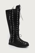 Koi Footwear Numinous Lace Up Charm Long Boots cizme pentru femei negre Numinous