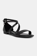 MICHAEL Michael Kors sandały na płaskim obcasie damskie skórzane Alexa Flex Flat Sandal czarne 40S6AXFS1L.001