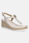 Πέδιλα MICHAEL Michael Kors Val Thong Wedge χρώμα: μπεζ, 40S6VAMS1B.150