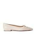 Lauren Ralph Lauren balerini din piele Londyn Lace Up bej 802P06376003