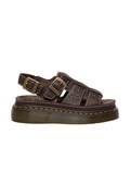 Dr. Martens sandały na platformie damskie skórzane Wrenlie brązowe DM42339200
