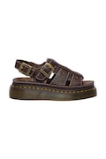 Dr. Martens sandały na platformie damskie skórzane Wrenlie brązowe DM42339200