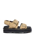 Dr. Martens sandały na platformie damskie zamszowe ZebZag Sandal beżowe DM42689200
