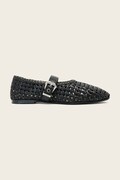 AllSaints σανδάλια δερμάτινα Sabine Woven Flat μαύρα W102FE