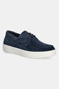 Tommy Hilfiger mokasyny skórzane SUEDE STITCH TOE HYBRID męskie kolor granatowy FM0FM05707