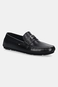 Tommy Hilfiger mokasyny skórzane HARDWARE DRIVER SHOE męskie kolor czarny FM0FM05838