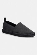 Calvin Klein mokasyny męskie ESPADRILLE AOP CV czarne na płaskim obcasie HM0HM02231