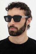 Emporio Armani occhiali da sole quadrati da uomo neri 0EA4270