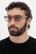 Emporio Armani occhiali da sole quadrati da uomo trasparenti 0EA4270