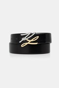 Karl Lagerfeld ζώνη γυναικεία δερμάτινη K/AUTOGRAPH μαύρη B1W33044