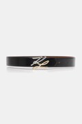 Karl Lagerfeld Ζώνη γυναικεία δερμάτινη K/AUTOGRAPH μαύρη B1W33044