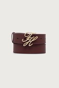 Tommy Hilfiger pasek damski skórzany bordowy AW0AW18568