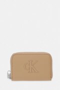 Calvin Klein portfel damski z imitacji skóry beżowy LV04F1154G