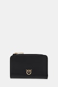 Pinko portfel skórzany damski kolor czarny 106206 A0F1