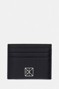 Calvin Klein Θήκη για κάρτες γυναικεία δερμάτινη μαύρη LV04F1119G