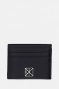 Calvin Klein Θήκη για κάρτες γυναικεία δερμάτινη μαύρη LV04F1119G