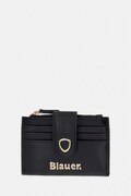 Blauer portfel damski z imitacji skóry czarny DIN01