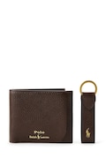 Polo Ralph Lauren portfel i brelok skórzany męski kolor brązowy 405974635