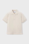 Mayoral polo bawełniane dziecięce kolor beżowy gładki 150
