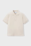 Mayoral polo bawełniane dziecięce kolor beżowy gładki 150
