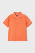 Детска памучна тениска с яка Mayoral в оранжево с изчистен дизайн 150