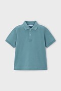 Mayoral polo bawełniane dziecięce kolor zielony gładki 150
