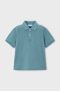 Mayoral polo bawełniane dziecięce kolor zielony gładki 150