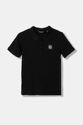 Guess polo bawełniane dziecięce kolor czarny gładki L6RP07 KCM20