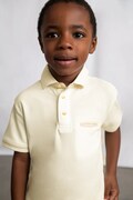 Mayoral polo bawełniane dziecięce kolor beżowy gładki 3103