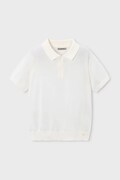 Mayoral tricou polo copii culoarea bej, cu imprimeu, 3106