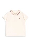 Konges Sløjd polo bawełniane dziecięce FLORIAN POLO SHIRT GOTS kolor beżowy gładki KS104814